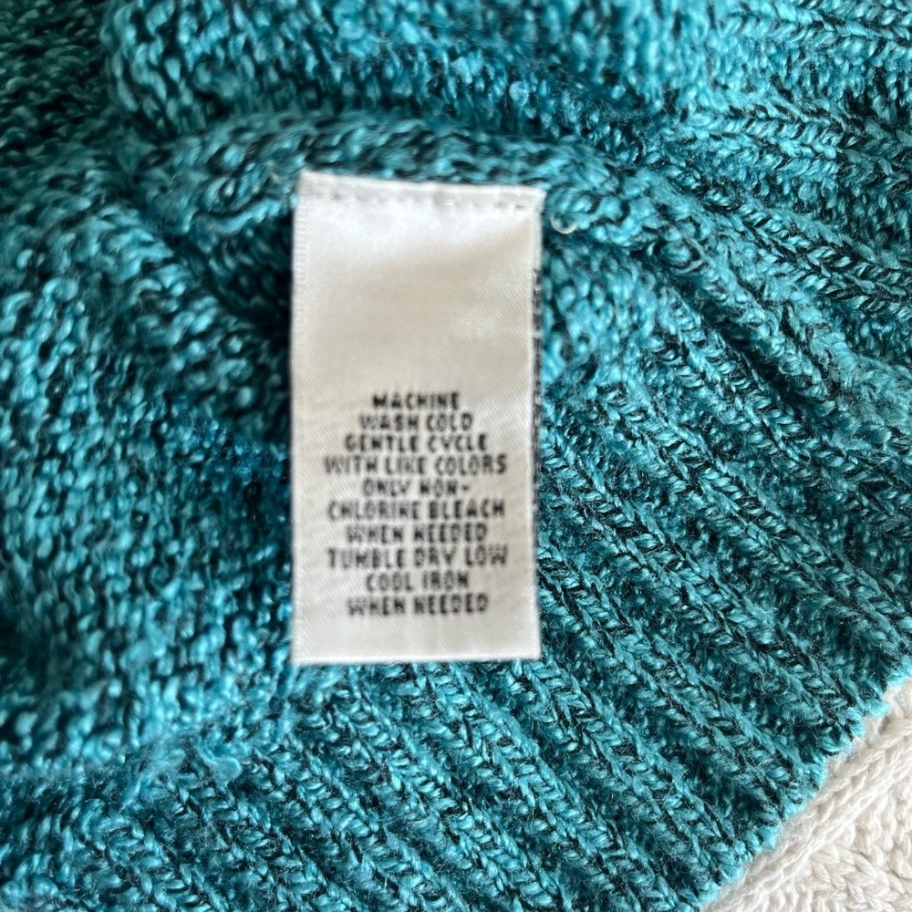Rebecca Malone Turquoise Knit Collared Sweater Women’s Size XL - Picture 8 of 14